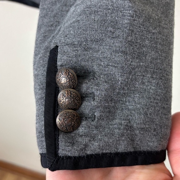 J. Crew Factory Tipped Knit Stretch Two Button Gray Blazer Jacket Womens Size 8 - Picture 7 of 7